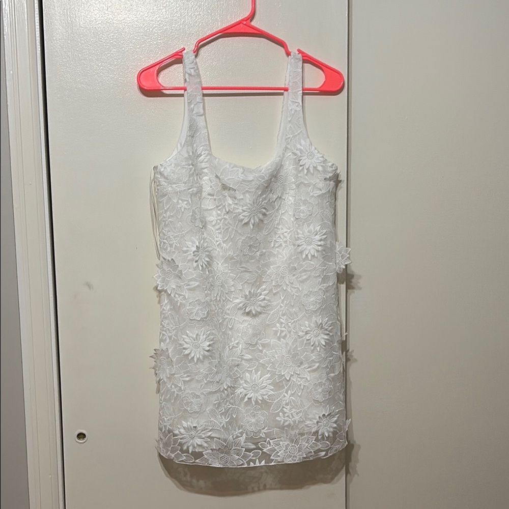 NWT Zara White Floral Lace Dress sz s